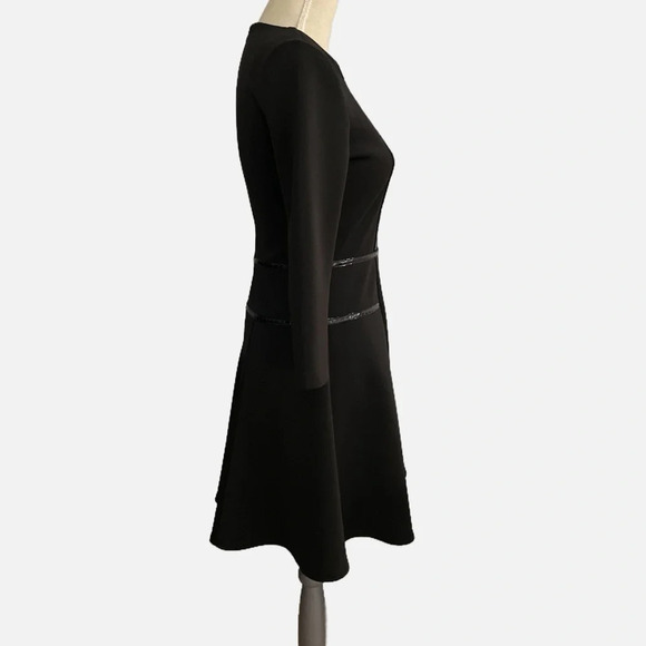 Rinascimento Midi Dress Fit and Flare Black Small Made in Italy Long Sleeve - Picture 5 of 10